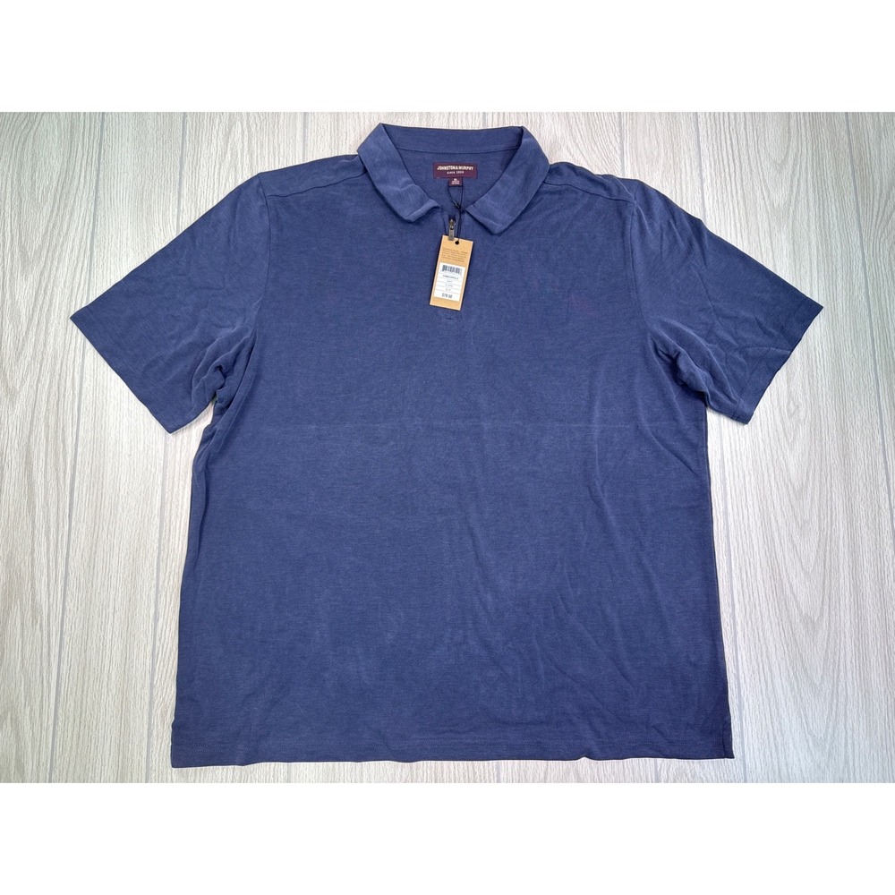 Johnston & Murphy Vintage Birdseye Zip Polo Size XL New With Tags
